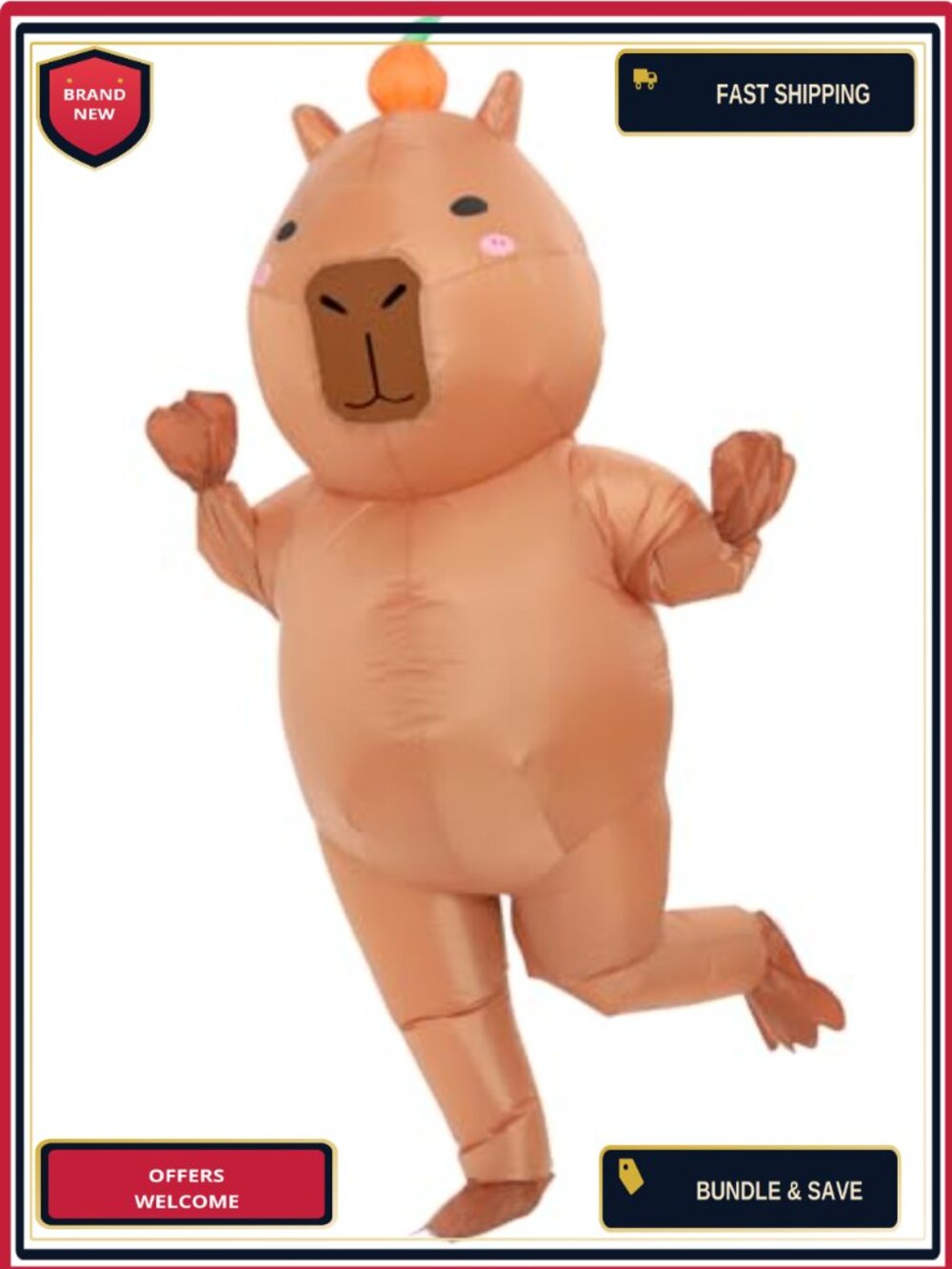 Inflatable Capybara Costume Adult Full Body Blow Up Halloween Cosplay